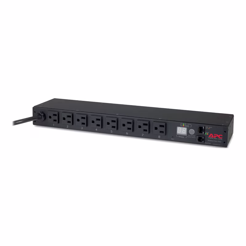 AP7800B PDU RACKEABLE MONITORIABLE 15A 100/120, (8) NEMA 5-15P 1U APC