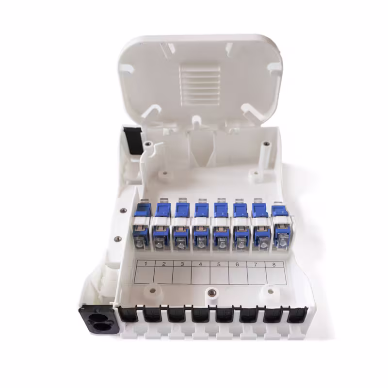 FFTH08F ODF PLASTICO CON  CAPACIDAD PARA 8 ADAPTADORES