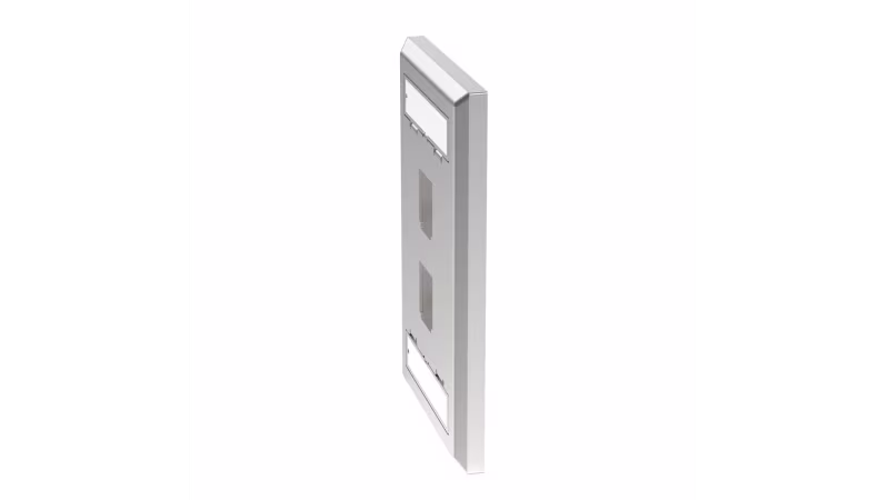 NKF2S PLACA  2 PUERTOS EN ACERO INOXIDABLE CON CUBIERTA PARA ETIQUETAS