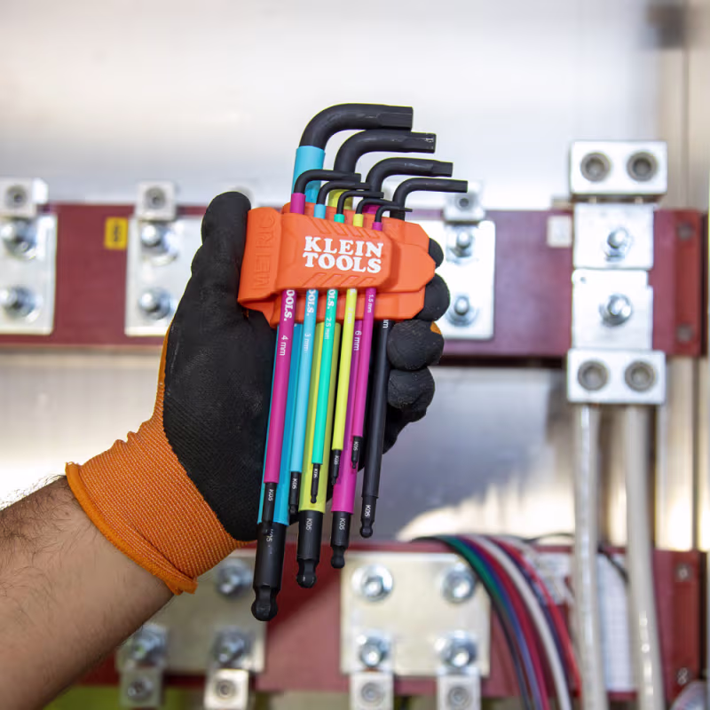 BLS18 Juego de llaves hexagonales codificadas por color, en escala SAE y en medidas m�tricas, 18 piezas