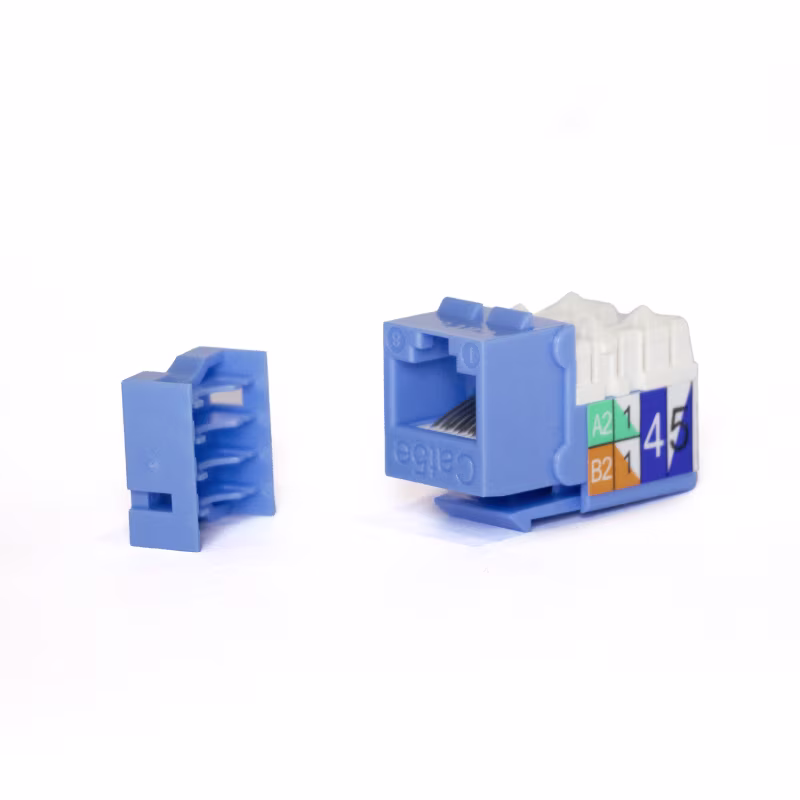 KJ5-11002  KEYSTONE JACK CAT5E RJ45 COLOR AZUL, CATCOM