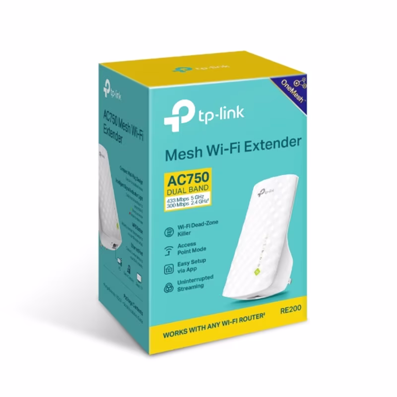 RE200 EXTENSOR DE RANGO WI-FI 802.11A/B/G/N/AC 750mbps 