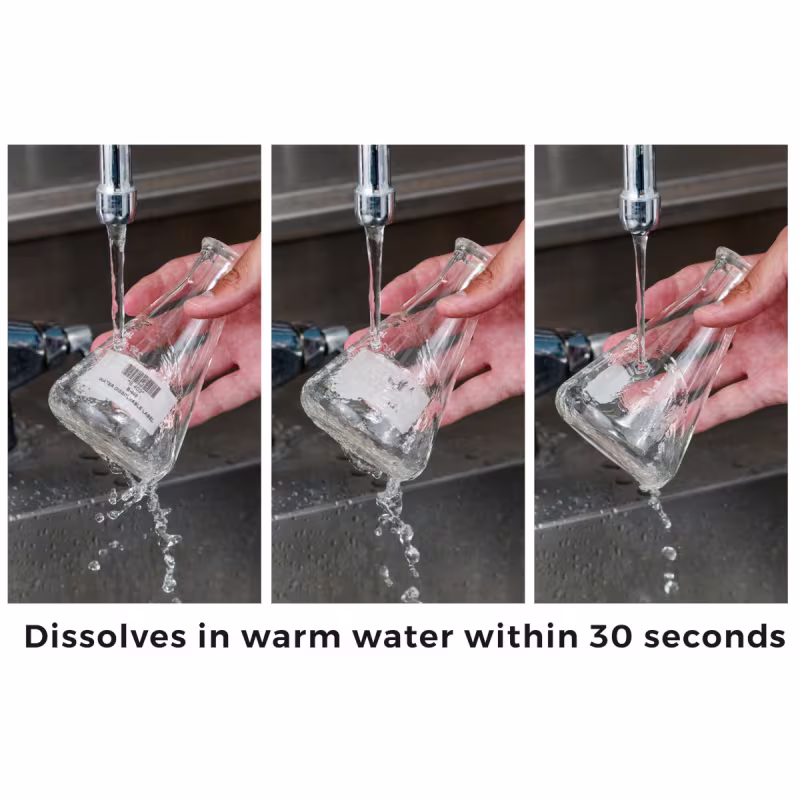 M5C-1500-403 ETIQUETAS DE PAPEL SOLUBLES EN AGUA CON CINTA DE IMPRESIÓN PARA IMPRESORAS M5 - 1.5"