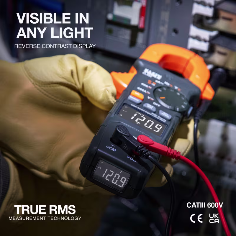 Klein CL490 | Medidor Digital de Pinza 400A AC/DC CAT III
