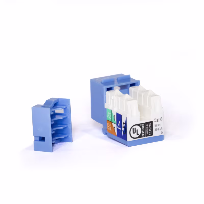 KJ6-11002 KEYSTONE JACK CAT6 RJ45 COLOR AZUL, CATCOM