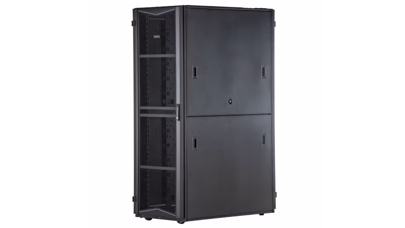 XG64212BS0001 FlexFusion Cabinet,600mm x 42RU x 1070mm,Black,Hardware Mount Rail,Top Cap w/ Brush