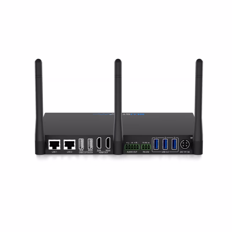 BSWMF72 SWITCH HDMI 4K 1080P INALÁMBRICO, ENTRADA USB-C Y USB TIPO B 3.0, 2 SALIDAS HDMI, 2 PUERTOS ETHERNET, RS-232 CON PANEL FRONTAL DE CONTROL, BLUESTREAM 