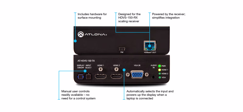 HDVS-150-KIT EXTENSORES P/AV SWITCHING  HDBaseT 70M  ATLONA
