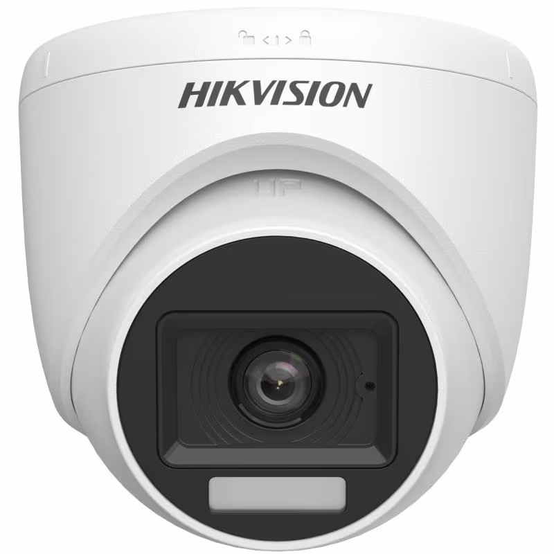 HIK-DS-2CE76D0T-LPFS CAMARA ANALOGA TORRETA 2MP LENTE FIJO IR 20M CON AUDIO IP67 HIBRID LIGHT PLASTICO
