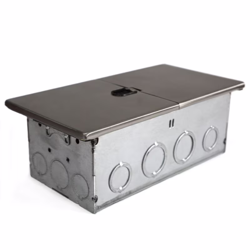 662302-SS-4D-2R115 CAJA  2 TOMAS Y 4 PTS DE RED RECTANGULAR. TAPA RETRACTIL