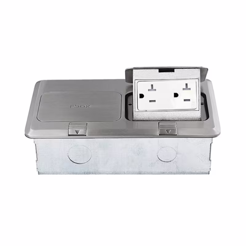 662301-S CAJA 2 TOMAS EMPOTRABLE RECTANGULAR , TAPA RETRACTIL