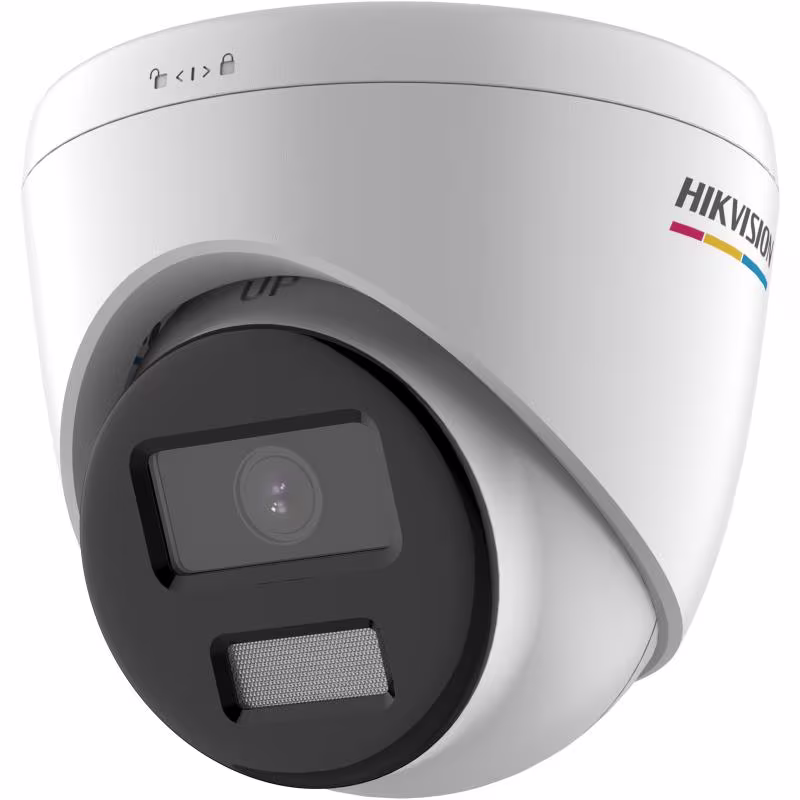 HIK-DS-2CD1357G0-LUF CAMARA IP TORRETA 5MP POE LENTE FIJO IR 30M CON AUDIO IP67 COLOR VU