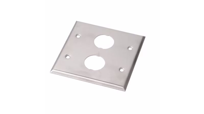 IAEFP2-2G PLACA CUADRADA 4X4 ACERO, DOS SALIDAS P/ADAPATADORES INDUSTRIALNET