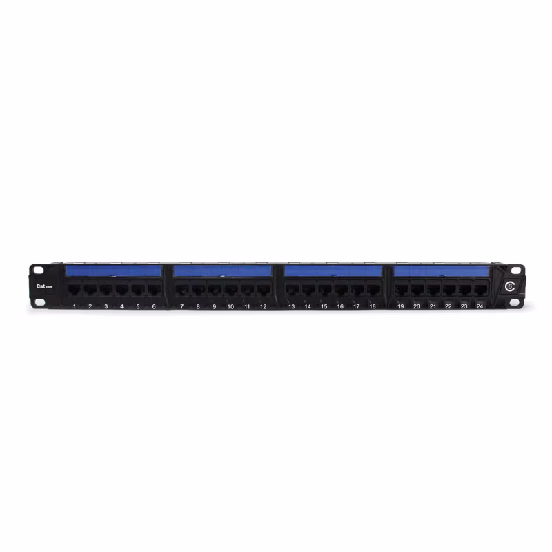 PP5024 PATCH PANEL CAT5E 24 PUERTOS, BLOCK 110 C/BARRA DE ALIVIO, CATCOM