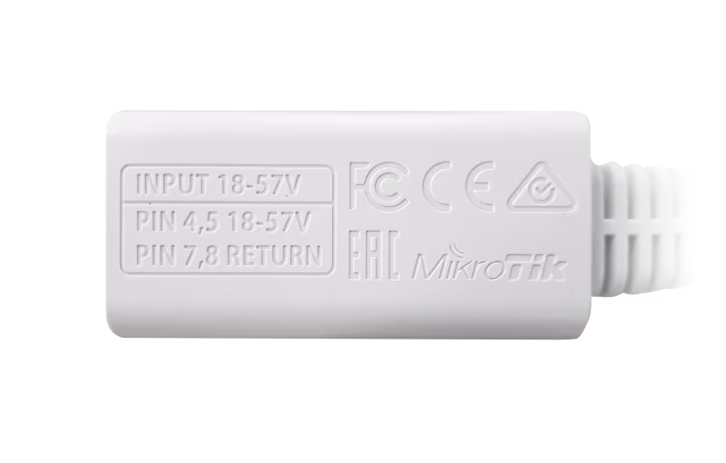 RBGPOE INYECTOR POE PASIVO ENTRADA 9-48V,  MIKROTIK