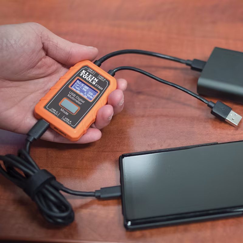 Klein ET920: Medidor Digital USB para V/A/W y capacidad