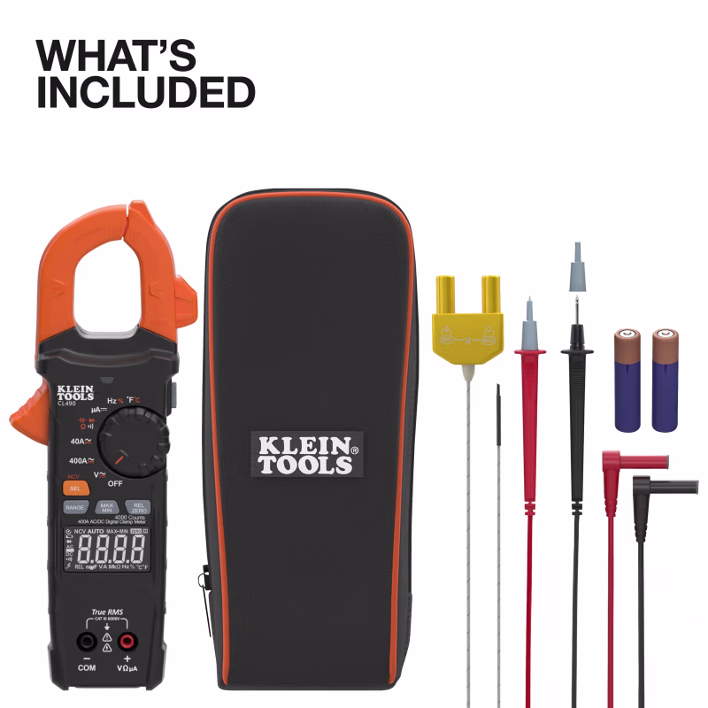 Klein CL490 | Medidor Digital de Pinza 400A AC/DC CAT III