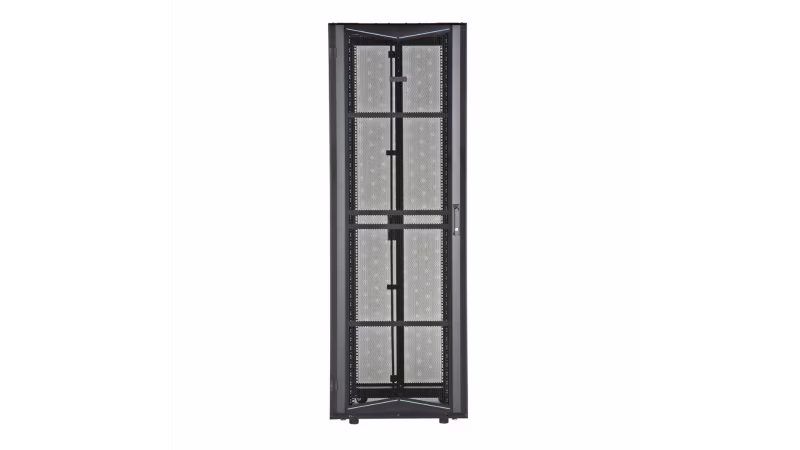 XG64212BS0001 FlexFusion Cabinet,600mm x 42RU x 1070mm,Black,Hardware Mount Rail,Top Cap w/ Brush