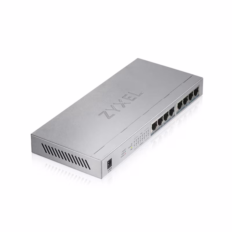 GS1008HP SWITCH 8 PUERTOS NO ADMINISTRABLE, GIGABIT + POE, 60W BUDGET, ZYXEL