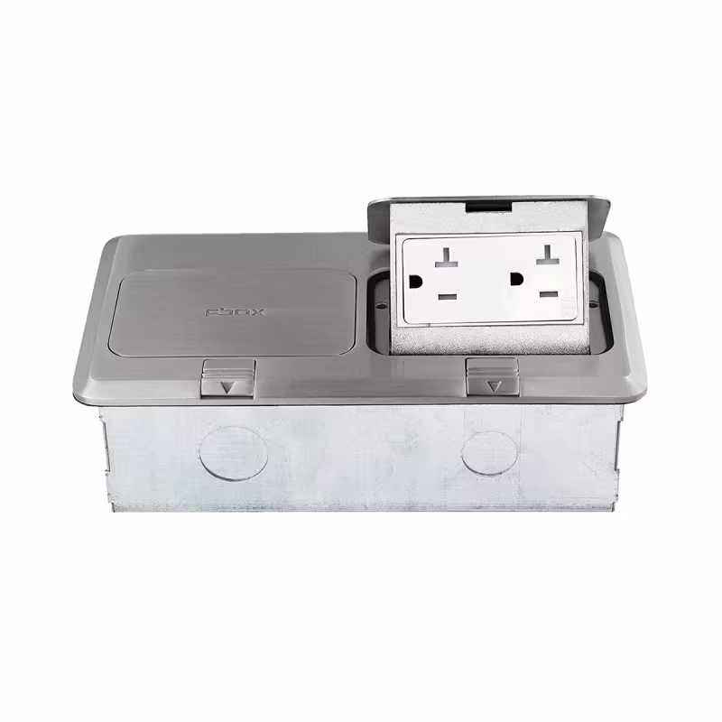 662301-S CAJA 2 TOMAS EMPOTRABLE RECTANGULAR , TAPA RETRACTIL