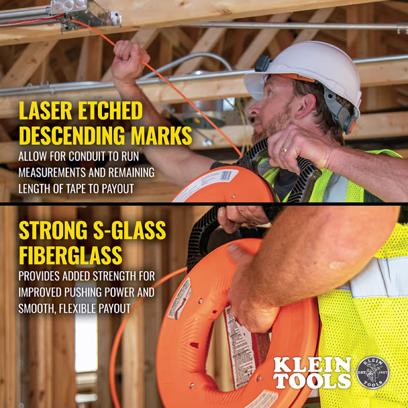 56351 HERRAMIENTA GUÍA DE FIBRA DE VIDRIO CON PUNTA ESPIRAL DE ACERO 100FT