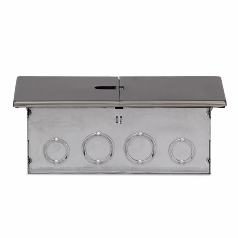 662302-SS-4D-2R115 CAJA  2 TOMAS Y 4 PTS DE RED RECTANGULAR. TAPA RETRACTIL