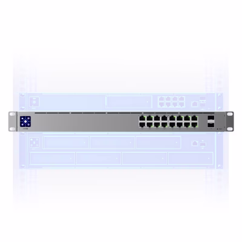 USW-16-POE SWITCH 16 PUERTOS 10/100/1000Mbps 8 POE y 8 SIN POE + 2 SFP RACKEABLE, UBIQUITI