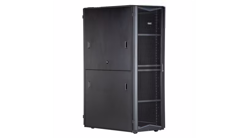 XG64212BS0001 FlexFusion Cabinet,600mm x 42RU x 1070mm,Black,Hardware Mount Rail,Top Cap w/ Brush
