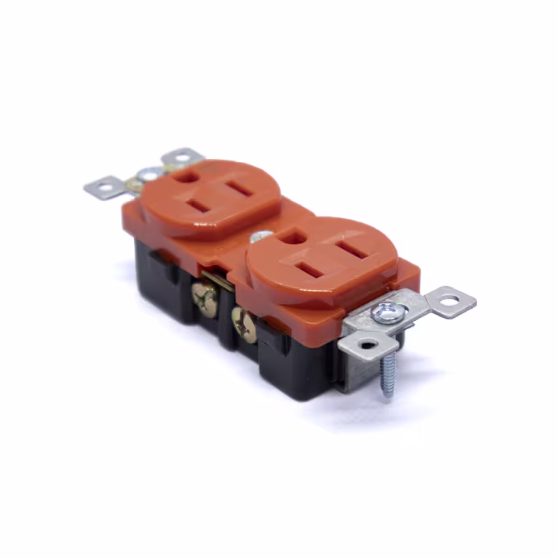 YQ15R-IG TOMACORRIENTE ROJO, GRADO HOSPITALARIO DOBLE 5-15R