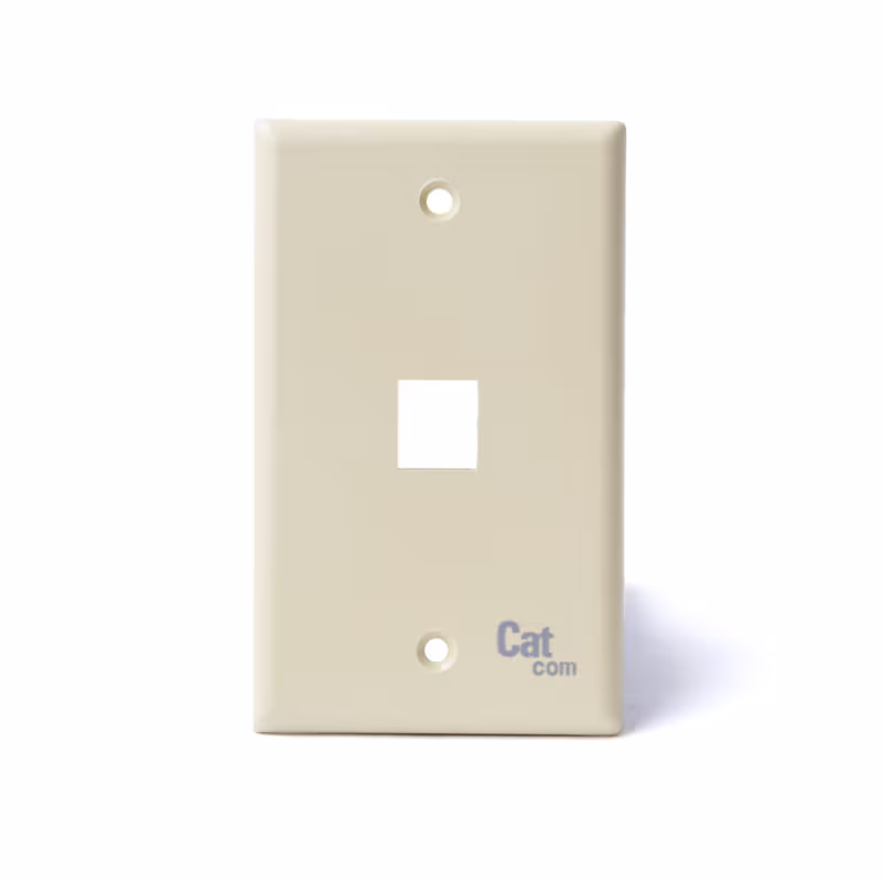 FP-0101 PLACA DE 1 PUERTO P/KEYSTONE COLOR ALMENDRA, CATCOM