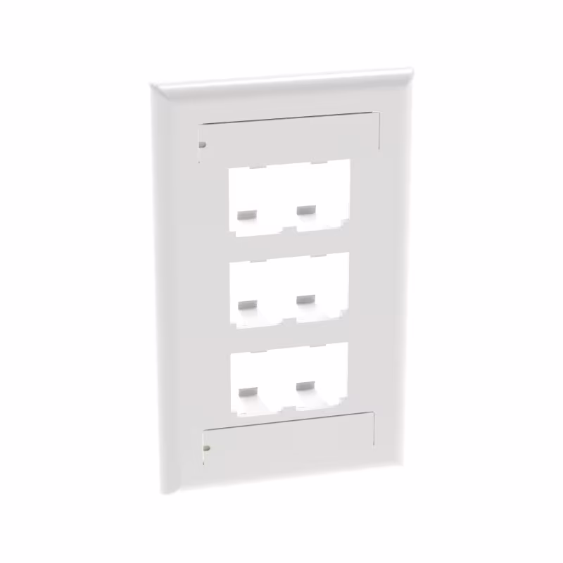 CFPL6WHY PLACA VERTICAL FRONTAL 6 PUERTOS MINICOM BLANCA