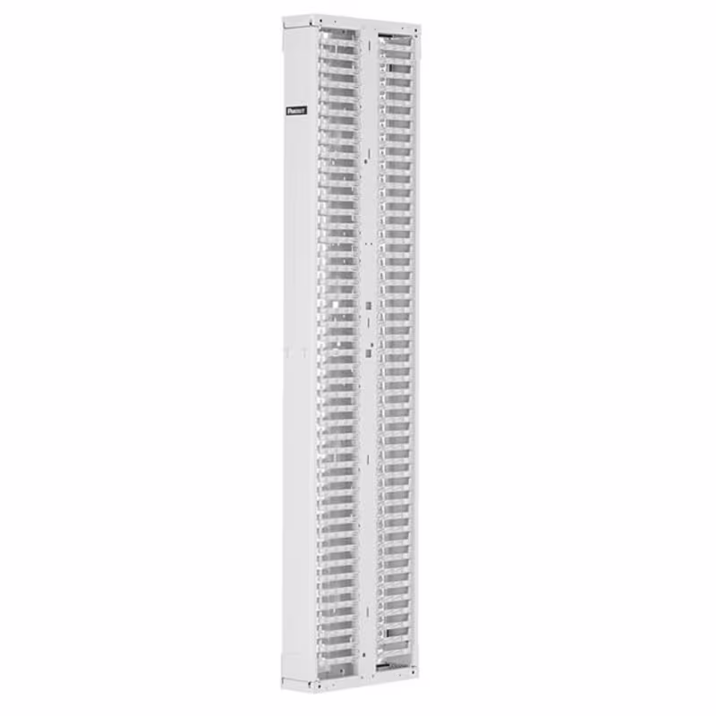 PR2VD08WH PATCHRUNNER2 VERTICAL MANAGER AND DOORS, 8 IN WIDE, 7FT TALL, FRONT AND REAR, WHITE