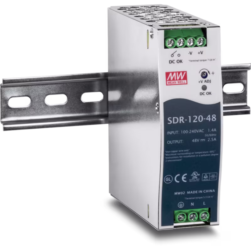 S12048 FUENTE DE PODER DIN-RAIL INDUSTRIAL 48V/2.5A C/SALIDA UNICA DE 120W, TRENDNET