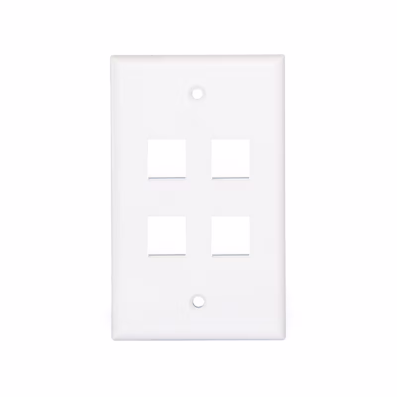 FP-0204 PLACA DE 4 PUERTOS P/KEYSTONE COLOR BLANCA, CATCOM