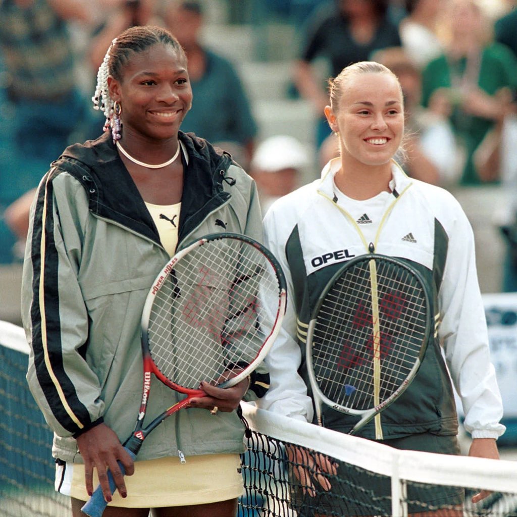 Serena Williams at US Open 1999 Final — green, yellow, and black Puma outfit