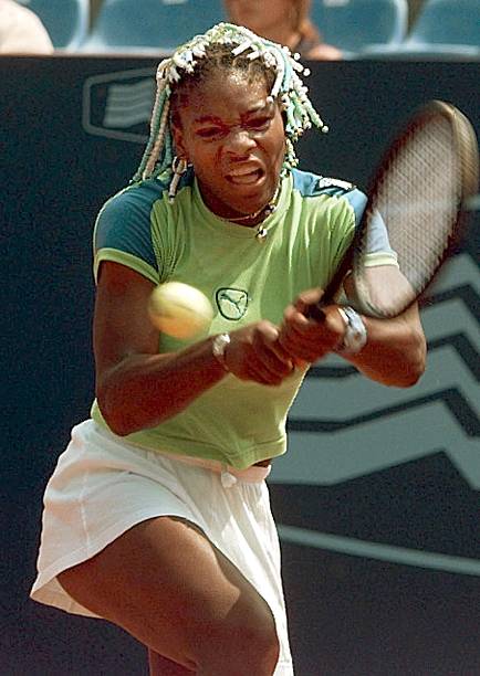 Serena Williams at Italian Open 1998 Round 3 — green and white Puma outfit