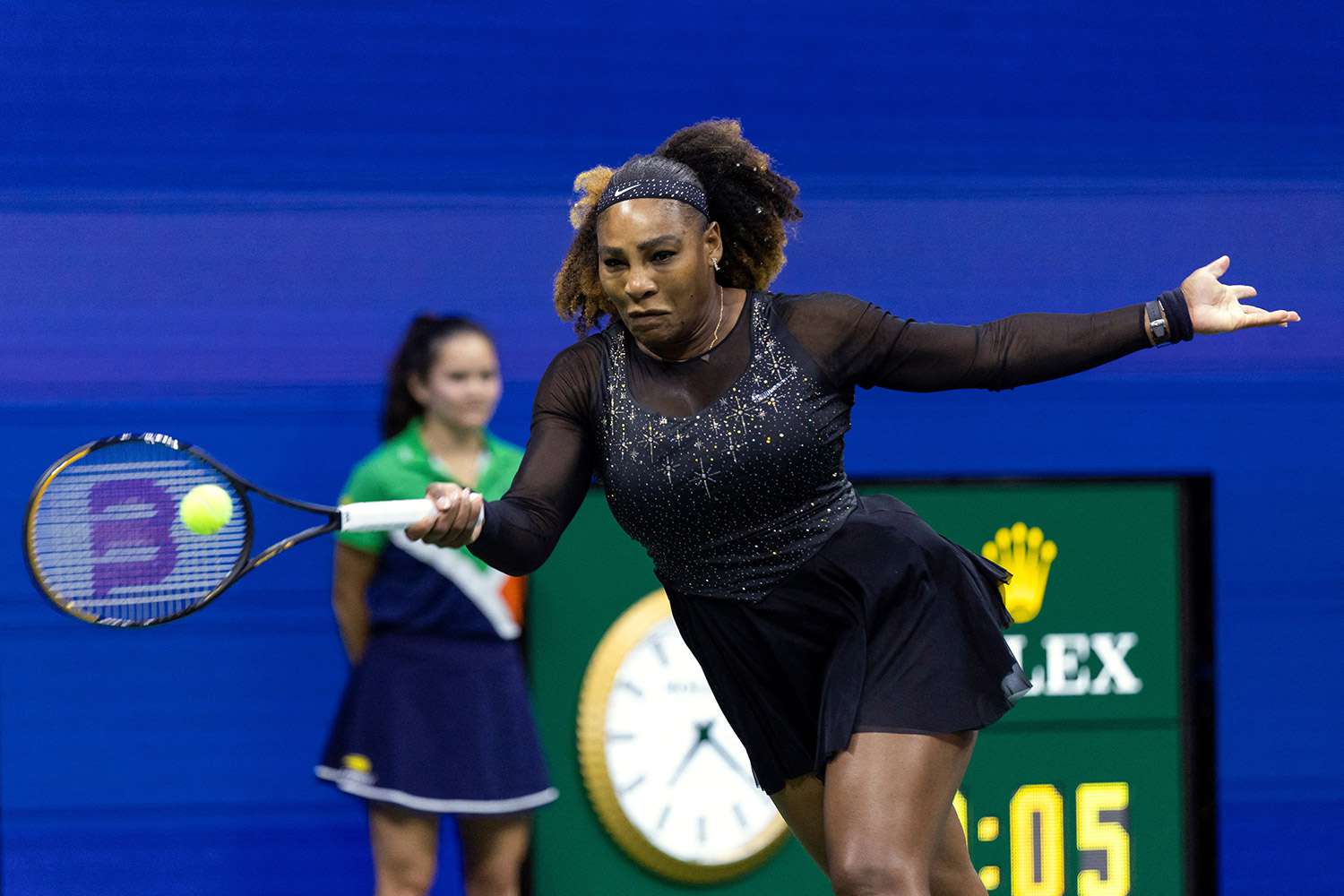 Serena Williams at US Open 2022 Round 2 — black Nike outfit