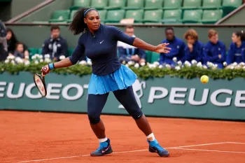 Serena Williams at Roland Garros 2016 Final — blue Nike outfit