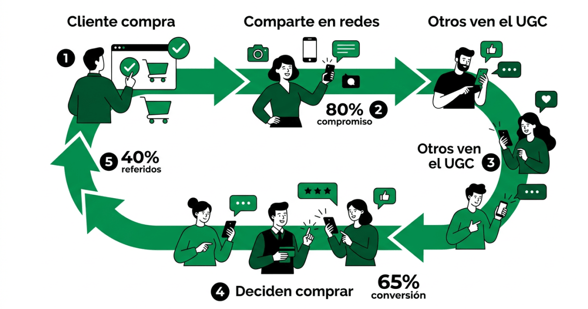 Ciclo de contenido generado por usuarios en redes sociales