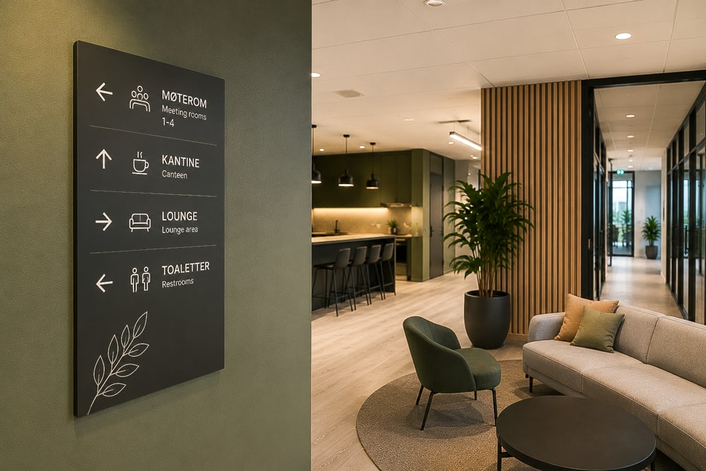 Innendørs skilting og Wayfinding: Mer enn bare veivisning på kontoret