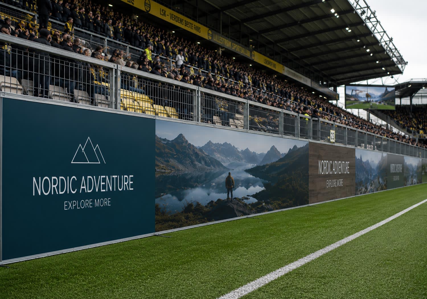 Arenaskilt og arenareklame til stadion og idrettsanlegg
