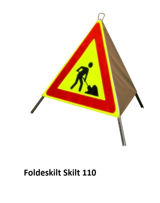 Foldeskilt 110 "vegarbeid"