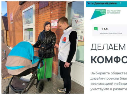 В этом году в Усть-Донецком районе более 90 волонтеров помогают жителям проголосовать за объекты благоустройства