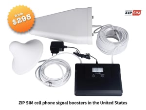 ZIP SIM cell phone signal boosters in the United States