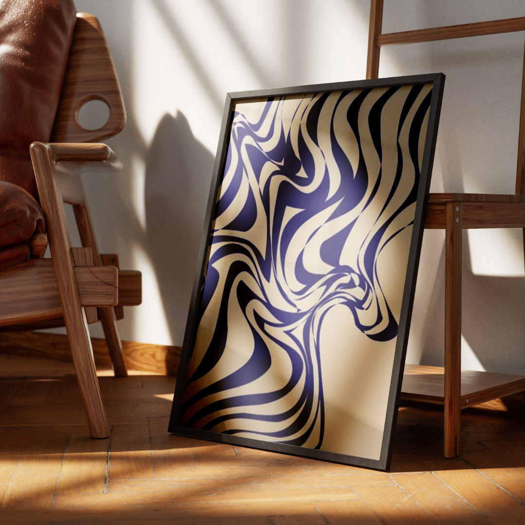 Ondes Abstraites Bleues