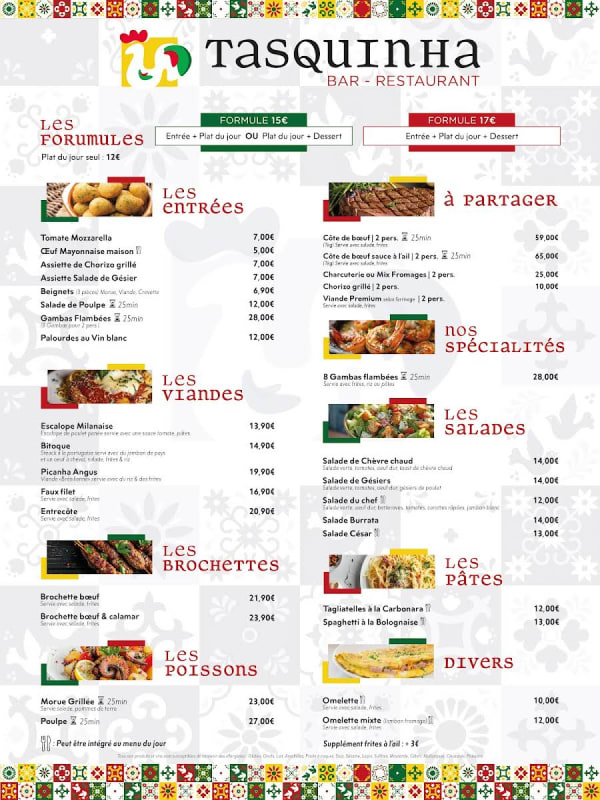 A Tasquinha — menu