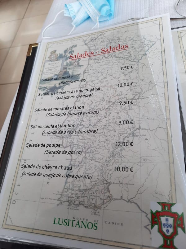 Bar Restaurant France Portugais — menu