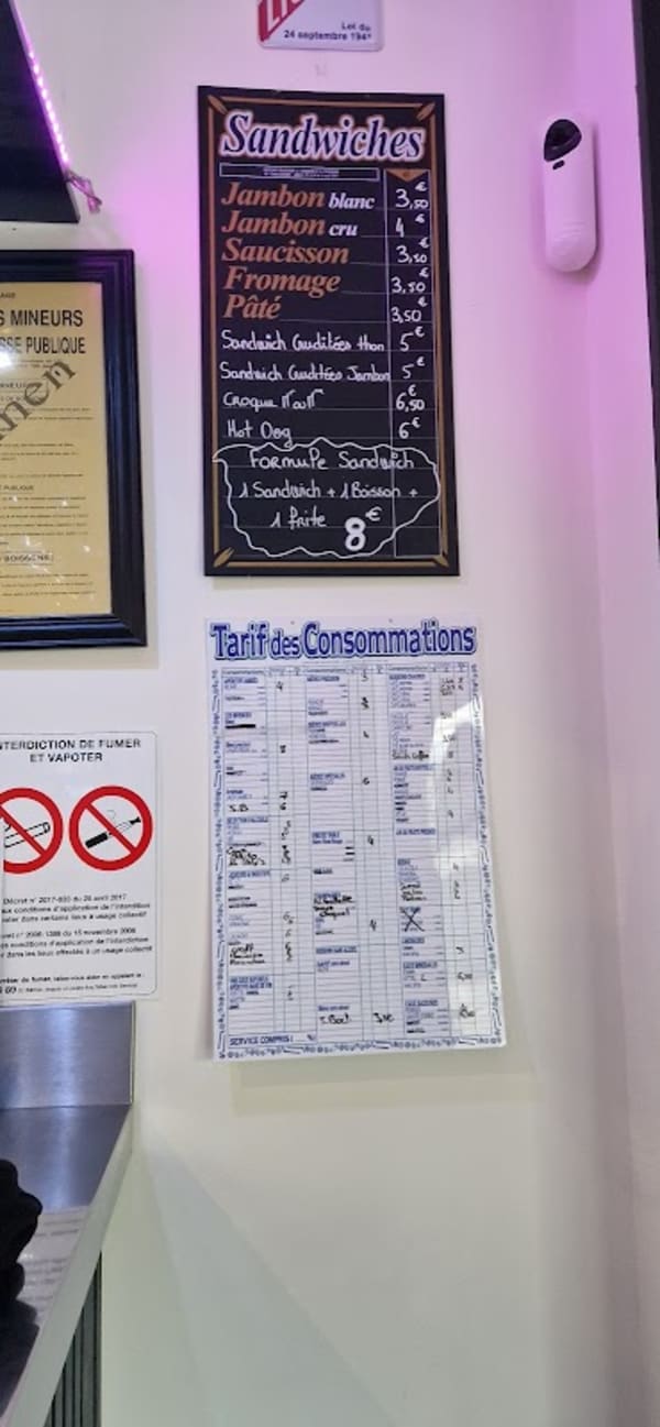 La Rivière — menu