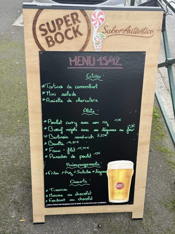 Le Restaurant le Bocage — menu