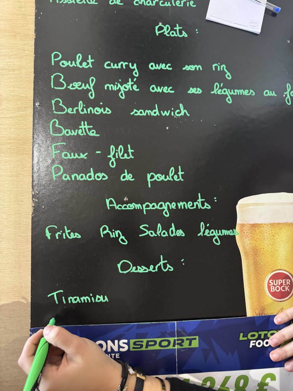 Le Restaurant le Bocage — menu